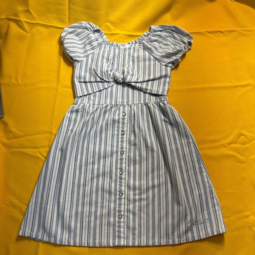 Guess Kids Girls Size Small 7-8 Summer dress Blue & White Kids dresswear
